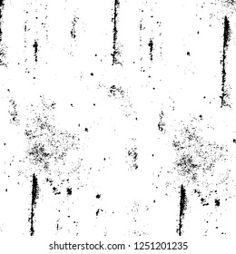 Grunge overlay layer. Abstract black and white vector background. Monochrome vintage surface with dirty pattern in cracks, spots, dots. Old painted wall in dark horror style design