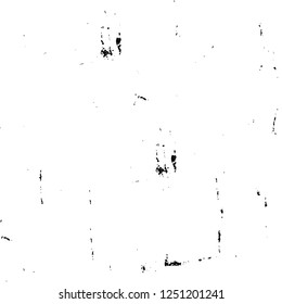 Grunge overlay layer. Abstract black and white vector background. Monochrome vintage surface with dirty pattern in cracks, spots, dots. Old painted wall in dark horror style design