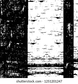 Grunge overlay layer. Abstract black and white vector background. Monochrome vintage surface with dirty pattern in cracks, spots, dots. Old painted wall in dark horror style design