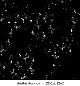 Grunge overlay layer. Abstract black and white vector background. Monochrome vintage surface with dirty pattern in cracks, spots, dots. Old painted wall in dark horror style design
