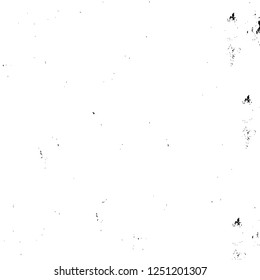 Grunge overlay layer. Abstract black and white vector background. Monochrome vintage surface with dirty pattern in cracks, spots, dots. Old painted wall in dark horror style design