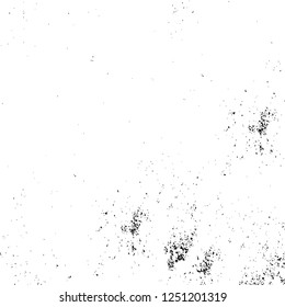 Grunge overlay layer. Abstract black and white vector background. Monochrome vintage surface with dirty pattern in cracks, spots, dots. Old painted wall in dark horror style design