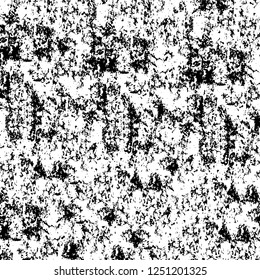 Grunge overlay layer. Abstract black and white vector background. Monochrome vintage surface with dirty pattern in cracks, spots, dots. Old painted wall in dark horror style design