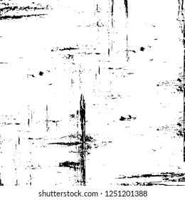 Grunge overlay layer. Abstract black and white vector background. Monochrome vintage surface with dirty pattern in cracks, spots, dots. Old painted wall in dark horror style design