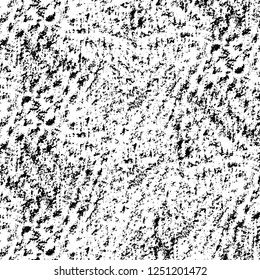 Grunge overlay layer. Abstract black and white vector background. Monochrome vintage surface with dirty pattern in cracks, spots, dots. Old painted wall in dark horror style design