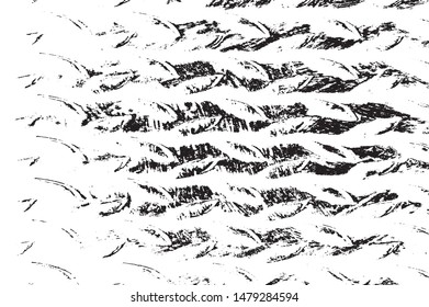 Grunge overlay layer. Abstract black and white vector background. Monochrome vintage surface with cracks, spots, dots.