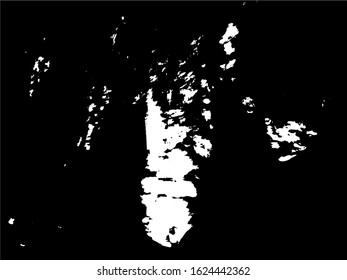 Grunge overlay layer. Abstract black and white vector background. Monochrome vintage surface with dirty pattern in cracks, spots, dots. Old wall in dark horror style design