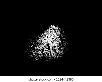 Grunge overlay layer. Abstract black and white vector background. Monochrome vintage surface with dirty pattern in cracks, spots, dots. Old wall in dark horror style design