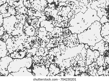 Grunge overlay texture with grains and stains. Abstract background of cracked stone or wall. Vector illustration for retro design.