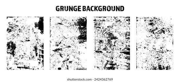 Grunge overlay texture. Old dirty concrete background with cracks and scratches. Distressed grainy surface. Vintage urban backdrop. Scraped and stained design element. Vector illustration