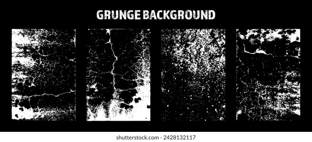 Grunge overlay texture. Old dirty concrete background with cracks and scratches. Distressed grainy surface. Vintage urban backdrop. Scraped and stained design element. Vector illustration