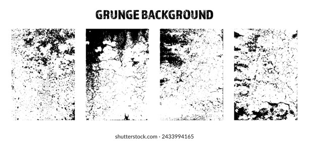 Grunge overlay texture. Old dirty concrete background with cracks and scratches. Distressed grainy surface. Vintage urban backdrop. Scraped and stained design element. Vector illustration