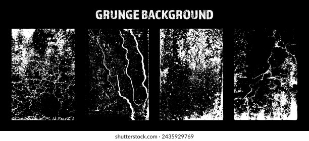 Grunge overlay texture. Old dirty concrete background with cracks and scratches. Distressed grainy surface. Vintage urban backdrop. Scraped and stained design element. Vector illustration