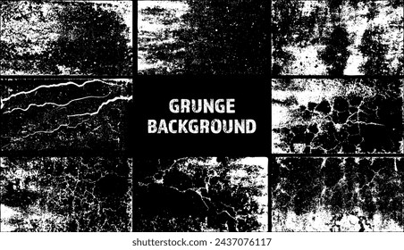 Grunge overlay texture. Old dirty concrete background with cracks and scratches. Distressed grainy surface. Vintage urban backdrop. Scraped and stained design element. Vector illustration