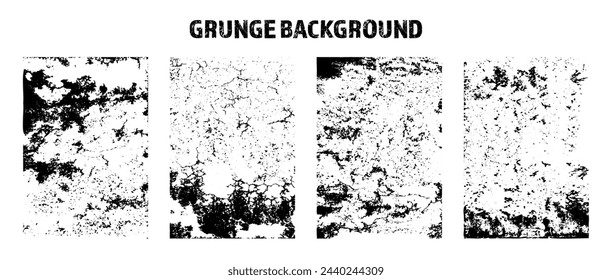 Grunge overlay texture. Old dirty concrete background with cracks and scratches. Distressed grainy surface. Vintage urban backdrop. Scraped and stained design element. Vector illustration