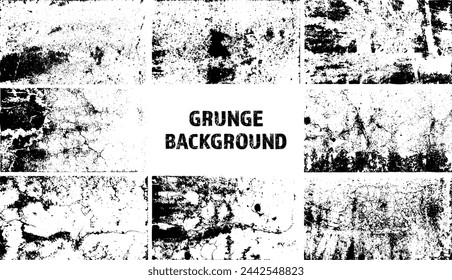 Grunge overlay texture. Old dirty concrete background with cracks and scratches. Distressed grainy surface. Vintage urban backdrop. Scraped and stained design element. Vector illustration