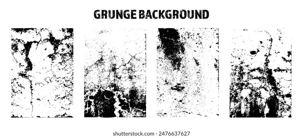 Textura de superposición de grunge. Fondo de hormigón sucio viejo con grietas y arañazos. Superficie granulada deprimida. Antiguas de fondo urbano. Elemento de diseño raspado y manchado. Ilustración vectorial
