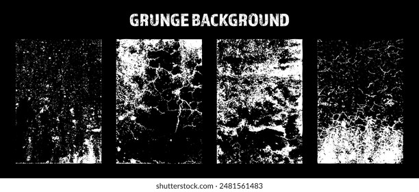 Grunge overlay texture. Old dirty concrete background with cracks and scratches. Distressed grainy surface. Vintage urban backdrop. Scraped and stained design element. Vector illustration