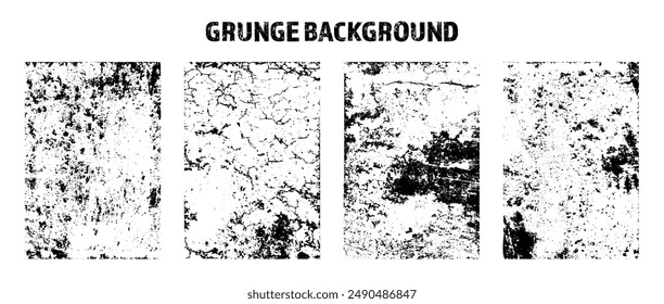Grunge overlay texture. Old dirty concrete background with cracks and scratches. Distressed grainy surface. Vintage urban backdrop. Scraped and stained design element. Vector illustration