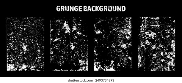 Grunge overlay texture. Old dirty concrete background with cracks and scratches. Distressed grainy surface. Vintage urban backdrop. Scraped and stained design element. Vector illustration