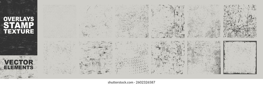 Grunge overlay texture set, back flat subway concrete stone table floor concept. Dirt overlay or screen effect use for grunge and vintage image style