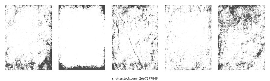 Conjunto de textura de superposición de grunge, fondos desgastados vintage y Plantillas de papel ásperas para el diseño