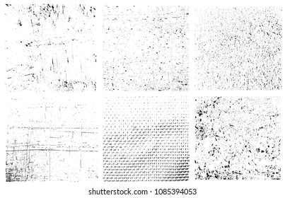 Grunge overlay textures.Collection of grunge textures. Vector.
