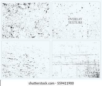 Grunge overlay textures.Distress textures.Vector template.