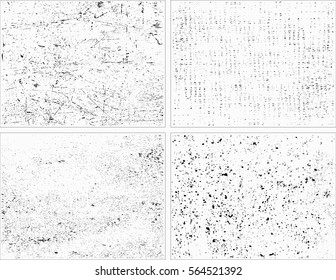 Grunge overlay textures.Vector distress textures.