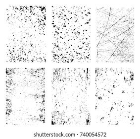 Grunge overlay textures.Vector distress textures.