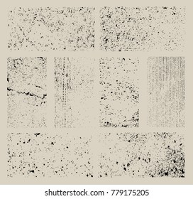 Grunge overlay textures.Vector distress textures.