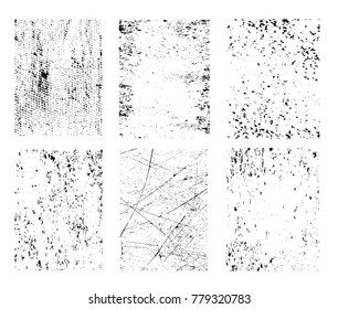 Grunge overlay textures.Vector distress textures.
