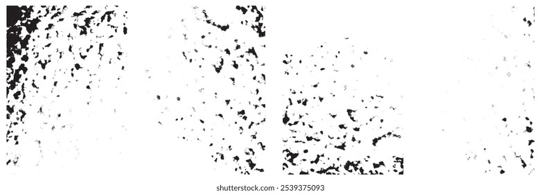 Grunge overlay Urban Texture Backgrounds set. Vector illustration Grunge textures with dust grain isolated on white background.