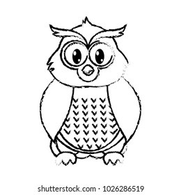 grunge owl cute wild animal character