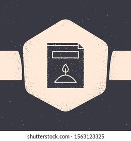 Grunge A pack full of seeds of a specific plant icon isolated on grey background. Monochrome vintage drawing. Vector Illustration
