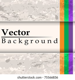 Grunge page paper with colored lines and floral flourishes