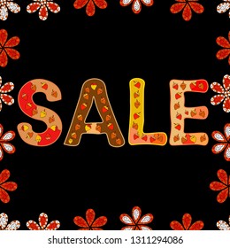Grunge pained background, frame border. Sale, give away banner, vector tag. Red, black and orange friday sale label. Seamless pattern. Marketing campaign sale advert label. Cute sticker illustration.