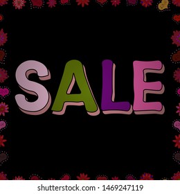 Grunge pained background, frame border. Seamless pattern. Marketing sale advert label. Black, pink, red friday sale label. Vector. Sale, give away banner, retail vector tag. Cute sticker illustration.
