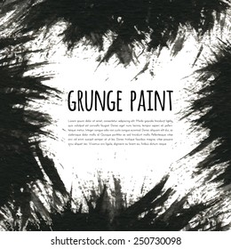 Grunge paint black ink background