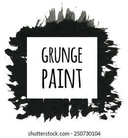 Grunge paint black ink background