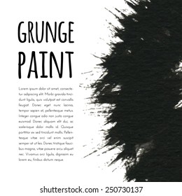 Grunge paint black ink background