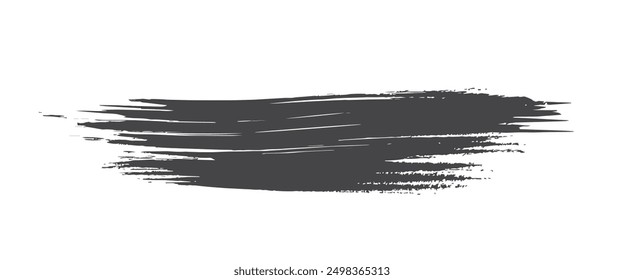 Grunge paint brush stroke. Black ink texture. Isolated vector image in simple style