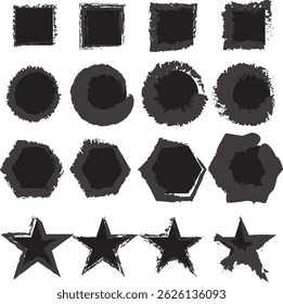 grunge paint brush stroke collection. rectengle brush, elipse brush, polygon brush