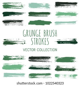 Grunge paint brush stroke stripes vector set, paint dab graphic design elements. Can be used in colors guide book, interior design catalog, printing industry. Brush or marker pen isolated traces.