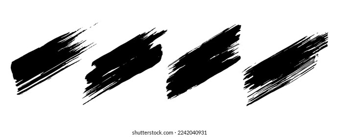 Vector de pincel de pintura gruesa, plantilla de trazo de pincel de tinta abstracto, elemento de diseño artístico sucio