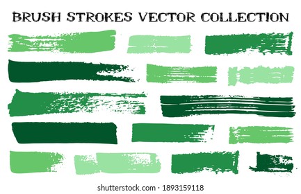 farbige Schmutzspritzer, Vektorset. Ink-Textur isolierte Grafikdesign-Elemente. Malerpinsel strich abstrakte Linien. Farbige Pinselstreifen. Einzige Randelemente.