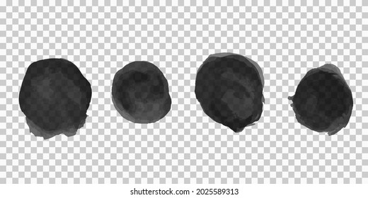 Grunge paint circle collection element . Brush smear stain texture
