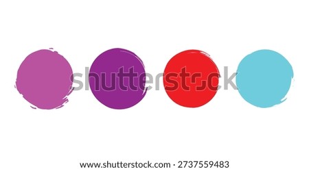 Grunge Paint Circle Stickers Set, Abstract Colorful Sale Badges