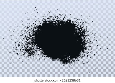 Grunge paint circles and strokes vector element. Brush smear stain texture.