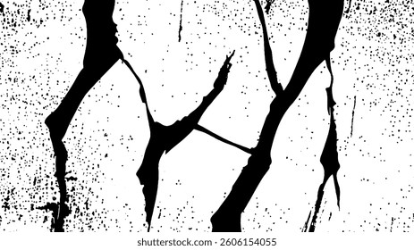 Grunge Paint Crack Texture On White Wall Vector Background Design With Scratches
